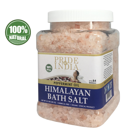 Himalayan Pink Bathing Salt - Enriched w/ Peppermint Oil and 84+